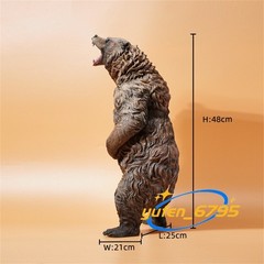 JXK 1/6 Fierce Brown Bear Figure Animal Model Scene GK Decoration Gift Toys New