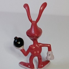 4 Vintage 1980s Dominos Pizza Avoid the Noid Bomb Advertising Mini Figure Set