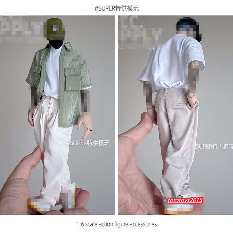 1/6 Casual Shirt Trousers Pants Clothes For 12″ Male Soldier Figure Body Toy