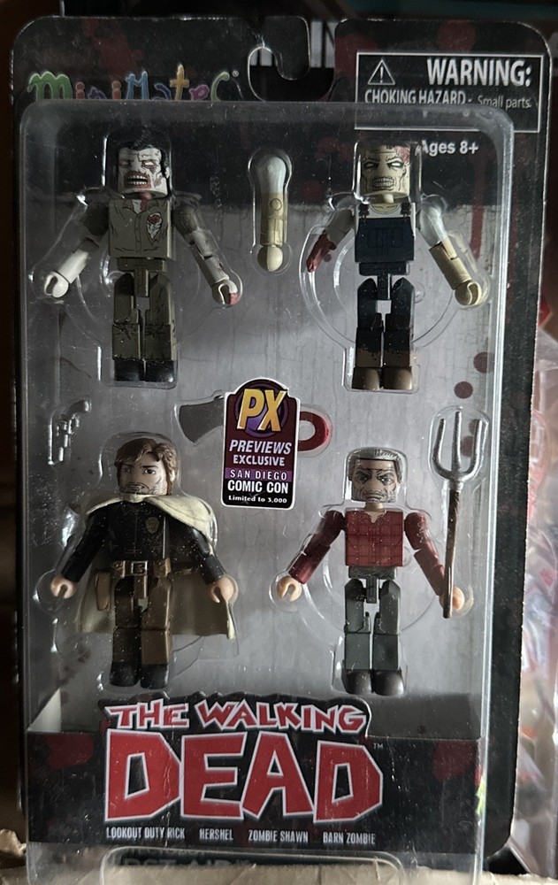 SDCC Minimates The Walking Dead Herschel Lookout Duty Rick 4-Pack NEW