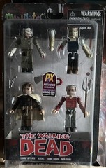 SDCC Minimates The Walking Dead Herschel Lookout Duty Rick 4-Pack NEW