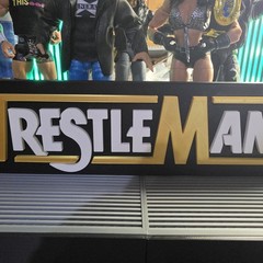 WWE Mattel Large 12 X 3 White/Gold WrestleMania Logo Accessory