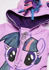 Girls Hoodie Fleece Twilight Sparkle My Little Pony Cartoon Zip Front