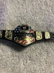 Mattel WWE United States Championship Champion Title Belt Black Strap WORN PAINT