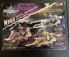 BEETLEBORGS Mega Spectra Chromium Gold Sector Cycle New Box 1997 Bandai NOS