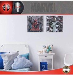New Marvel Deadpool & Punisher Comics TV Movie Canvas 2 Art Pack Set 12x12x1