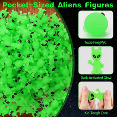 30 Pcs Mini Alien Figures Glow in the Dark, Small Luminous Little Tiny Alien Fig