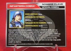 GI Joe FILE CARD Cobra Infantry Officer v11 50th Anniversary Spanish Portuguese