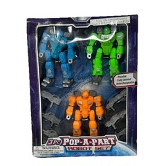 3 Pc. Pop A Part Robot Set Posable Fully Jointed Interchangeable