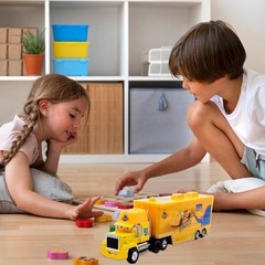 2Pcs Disney Pixar Cars No.51 Dinoco Cruz Ramirez Hauler Truck Die-cast Toy Car