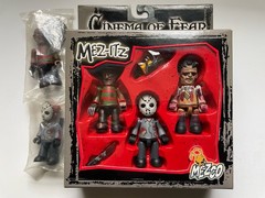 2002 Cinema Of Fear Jason Freddy Leatherface Mini Figures Horror Mezco Mez Itz