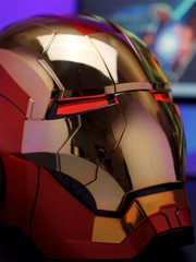 AUTOKING Iron Man MK5 Helmet 2.0 VER. 1:1 Wearable Voice ABS Gold Mask US Ship