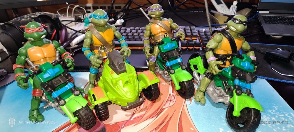 TMNT Ninja AT-3 All Terrain 3-Wheeler + Mutations Quad Rotor 4 -Pcs USAship