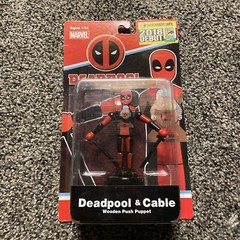 2018 San Diego Comic Con Debut Deadpool & Cable Wooden Puppet #983/1500 Marvel