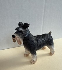 SAFARI LTD 2008 Schnauzer PVC Toy Figure Dollhouse 1:12 Vintage