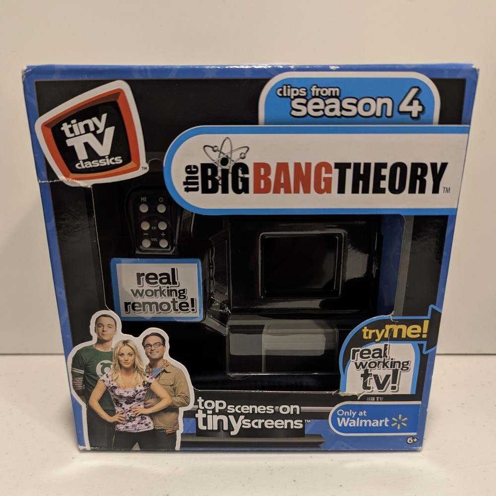 Big Bang Theory Tiny TV Classics Basic Fun Real Working TV & Remote New In Box