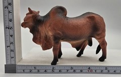 Brown Zebu Bull Figure Toy Gift Child Plastic Figura Toro Cebu Regalo Plástico