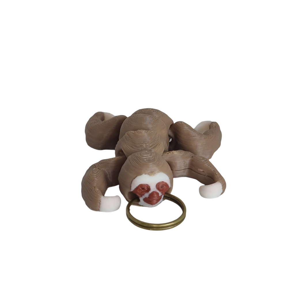 Supportive Solutions 3D Printed Sloth Flexi Bag Charm Keychain – One Size – New,