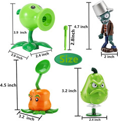 4 PCS Plant vs Zombies Toys Action Figures Zombies PVZ Toys Sets Gifts for Kids