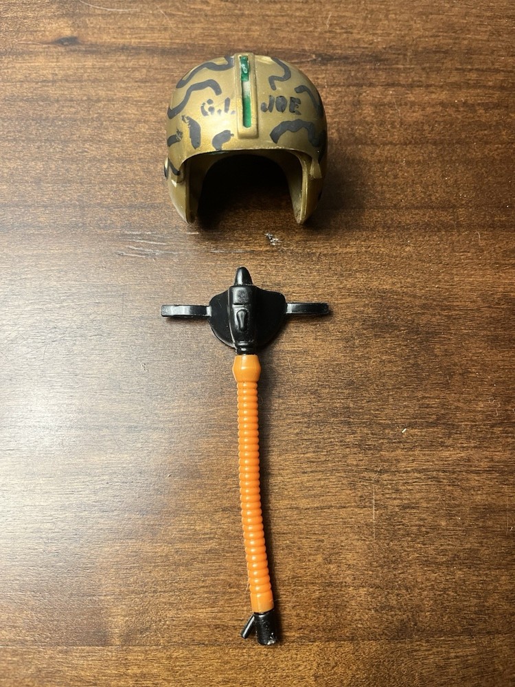 Vintage 1960’s HASBRO Hong Kong GI Joe Camo PILOT HELMET w/VISOR & Repro O2 MASK