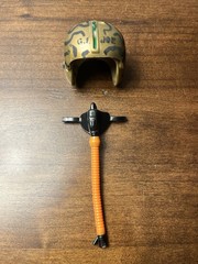 Vintage 1960’s HASBRO Hong Kong GI Joe Camo PILOT HELMET w/VISOR & Repro O2 MASK
