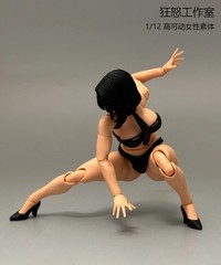 Hana Fury Toys, Female Body YELLOW SKIN Blank Female Body 1/12 Figure Toy