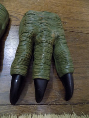 Jurassic Dinosaur Claws Vinyl Gloves Halloween Costume Raptor Dino Freaky Green