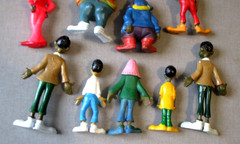 VINTAGE FAT ALBERT & JUNKYARD GANG COSBY KIDS TV SHOW TOY 8 FIGURE PLAY SET + 1