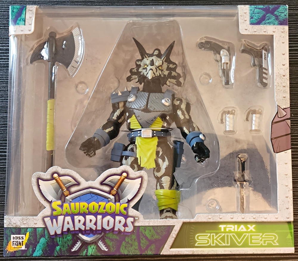 Boss Fight Studio Saurozoic Warriors Triax Skiver Action Figure w/ Axe Gun