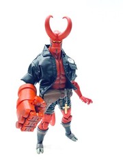 SU-HB-JK-BK: Custom Black faux Leather Jacket for 1000Toys Hellboy (No figure)