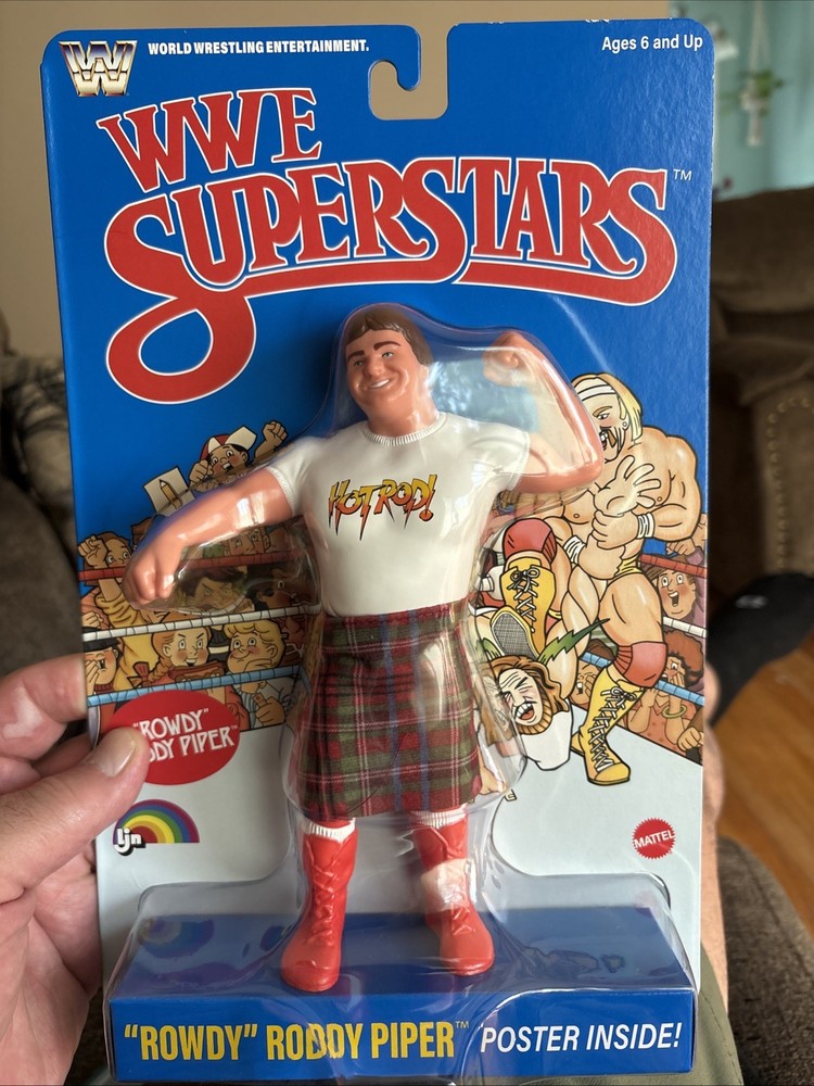 WWE LJN MATTEL 1980’s RETRO 3 “ROWDY” RODDY PIPER IN HAND FREE SHIPPING WWF
