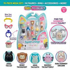Squishmallows Squish-a-longs Series 1 14-Pack Mini Figures + Mystery Rare Figure