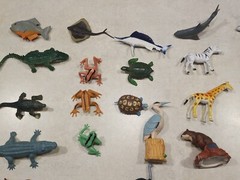 Mixed Lot Of 55 Plastic Animals Various Figures African Aquatic Etc