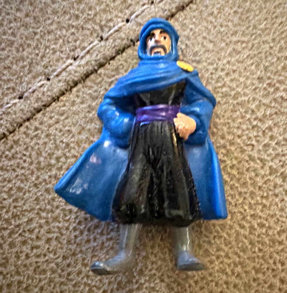 Blue Cloaked Character Figure Toy, Plastic, Blue/Black/Purple/Gray