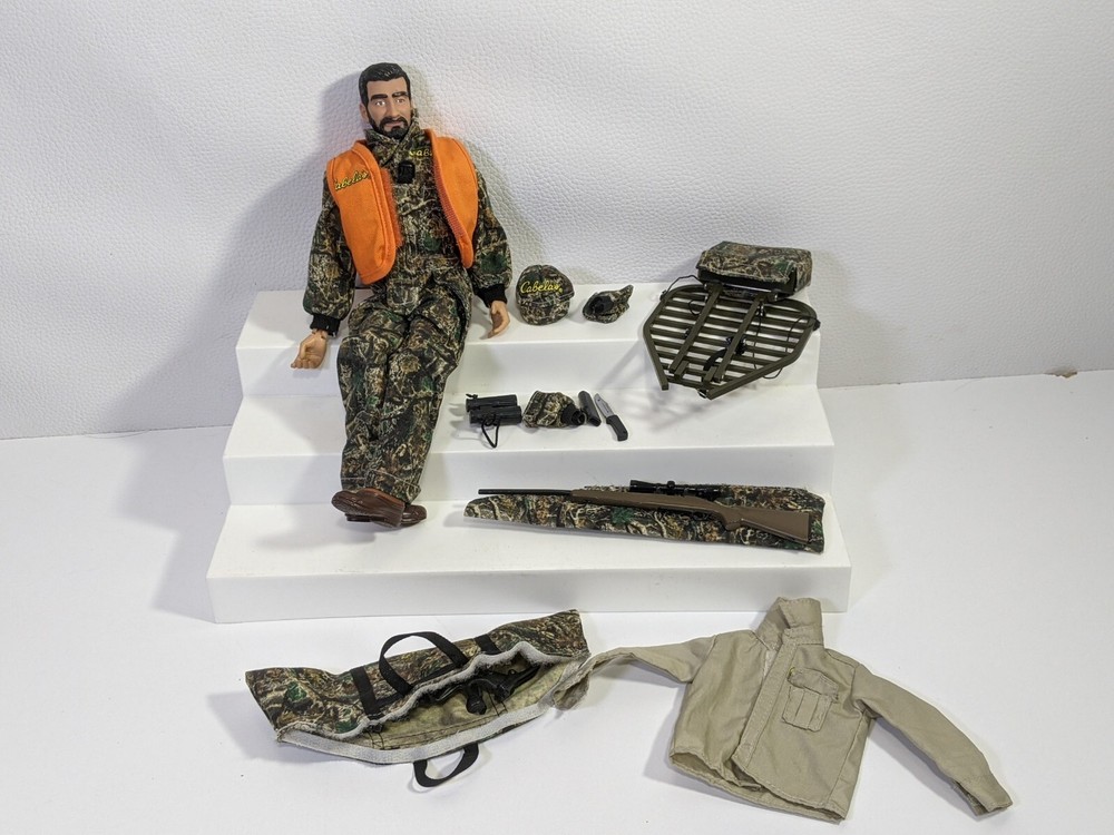 Cabela’s “Big Game Hunter” Action Figure Lot Ertl Toys Doll & Clothes 13 Piece