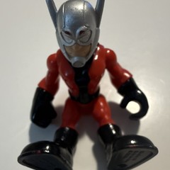 Helmeted Action Figure Plastic Red Black Silver Silver Helmet Red Black Figure