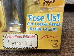 Vintage 1996 The Three Stooges Bendables 4 Pc Gift Set Real Hair Gordy Toys NOS