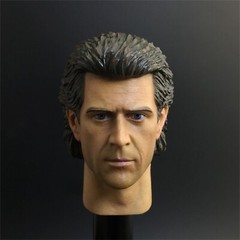 1/6 Young Mel Gibson Movie Actor Head Carved DIY 12” Action Figure