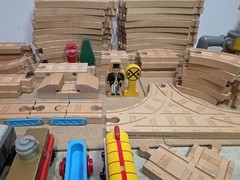 HUGE Vintage Thomas & Friends Trains Wooden Railway Mixed Lot Tracks 70+ Pieces