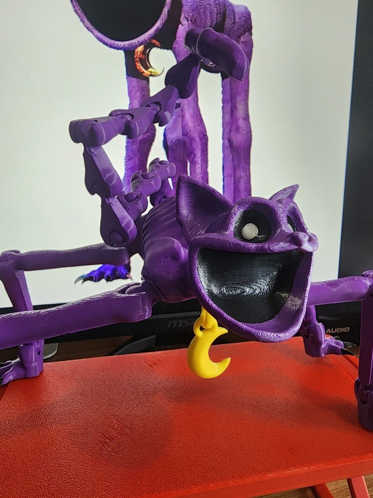 Large Cat Nap Toy – Poppy Play time Inspired 3D Printed Fidget Toy Eyes glow