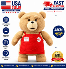 48CM Movie Style Teddy Bear Plush Doll Soft Stuffed Animal Apron Outfit Gift Toy