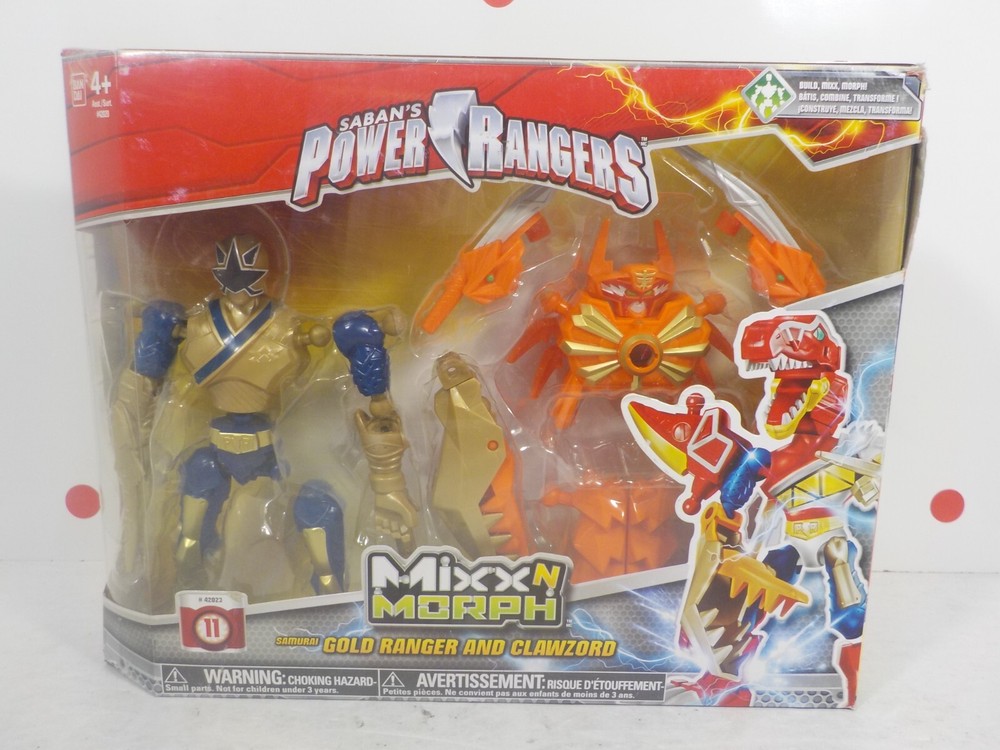 N A415 Power Rangers Mixx n Morph Samurai Gold Ranger / Claw Zord Figure Set
