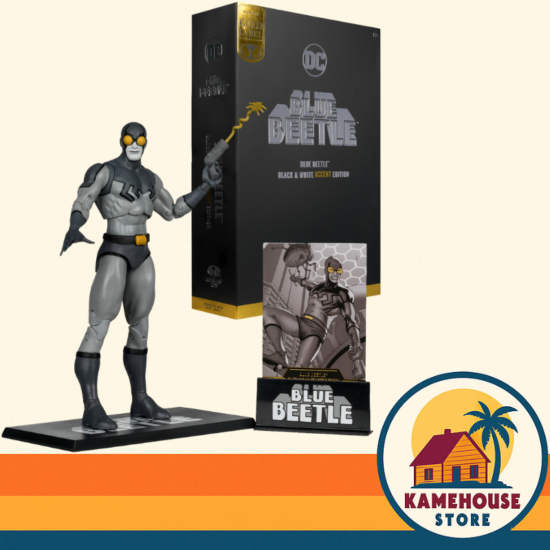 Blue beetle black & white accent edition mcfarlane toys figure