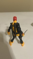 Deadpool X-Men Action Figure Black Yellow Red Plastic w/ Sword