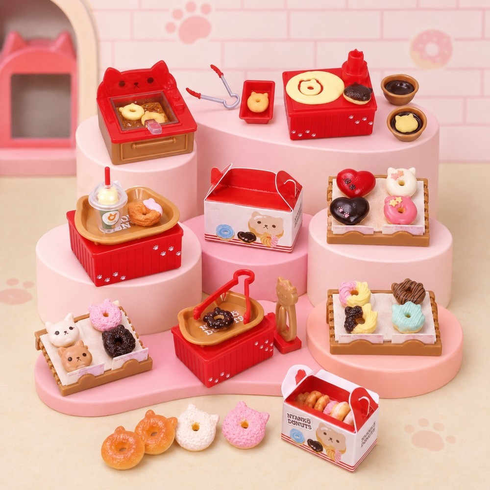 Nyanko Donut Mini Food Toy Figure Japanese Mystery Ball 1 Random Gashapon