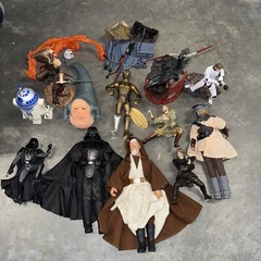 Lot Of 12 Star Wars Lucas Films Hasbro 1992-2002 Darth Vader Obi Wan R2-D2 Vint