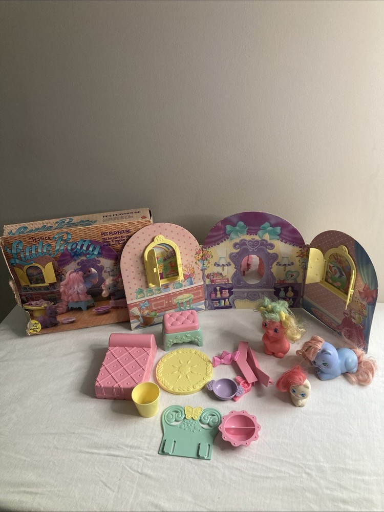 Vintage Mattel Little Pretty Puppy & Kitty Pet Playhouse In Box RARE!