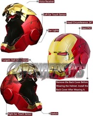 Autoking Iron Man Helmet MK5 1/1 Voice-controlled Mask Transform Cosplay Prop US