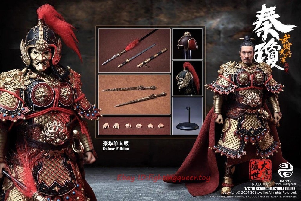 1/12 303TOYS DT002 Tang Dynasty General Qin Qiong Deluxe Ver Male Figure Toys