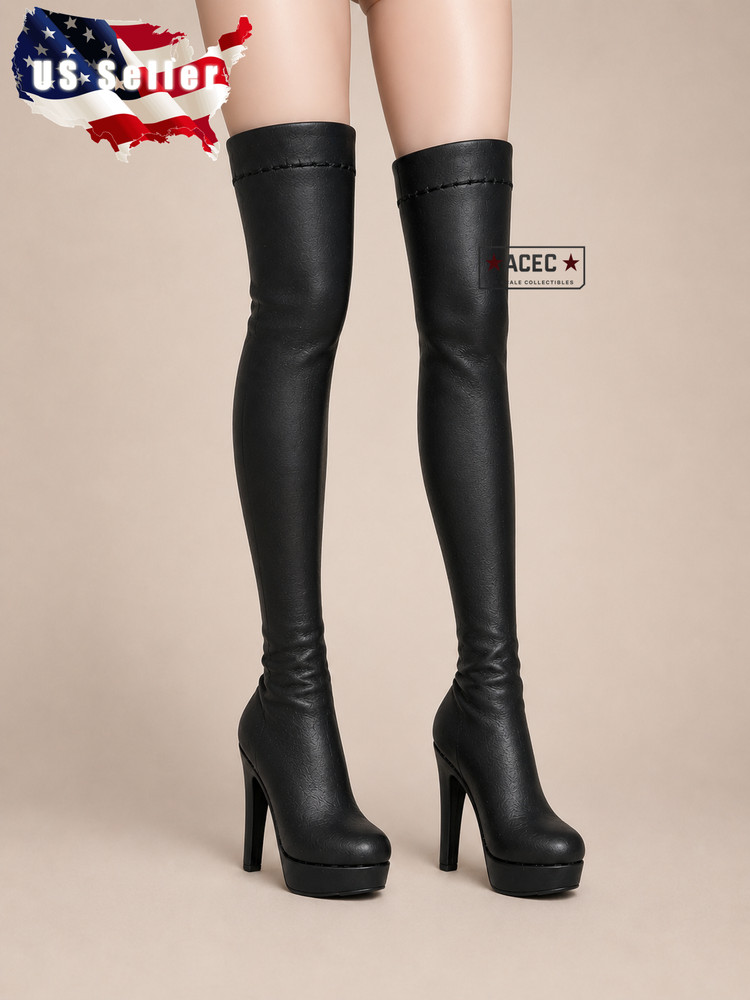1/6 Over The Knee Boots Hollow For 12″ PHICEN Hot Toys TBLeague Female Figure